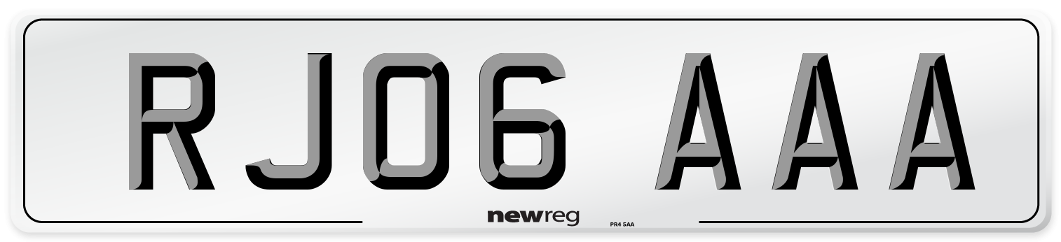 RJ06 AAA Number Plate from New Reg